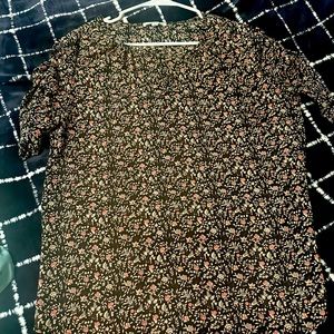 Floral Black Blouse